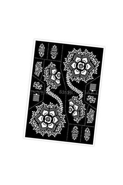 Choice6 استنسل قابل لإعادة الاستخدام S3539 لتصميم زهرة الحناء، قالب وشم للنساء