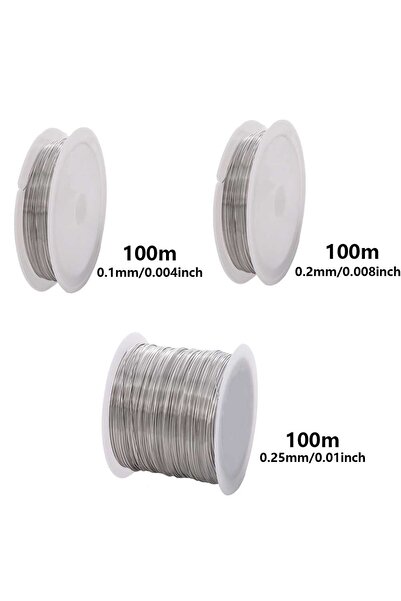 Choice10 سلك فولاذي مقاوم للصدأ، 0.1-0.25 مم، 3 لفات أو 1-3 لفات، متين وغير م...