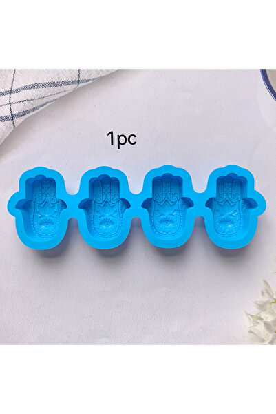 Choice1 قالب صابون سيليكون أزرق اللون، قطعة واحدة، بأربع حجرات، لصنع الصابون ...