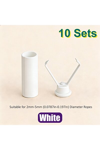 choice2 ١٠ مجموعات من مشابك تثبيت أطراف الحبال المعدنية البيضاء، مناسبة لأربط...