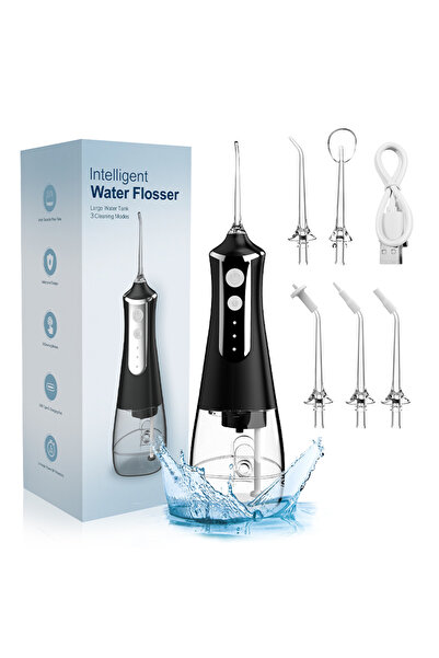 Choice خيط تنظيف الأسنان المائي الأسود، جهاز ري فموي لاسلكي محمول، قوي وقابل ...