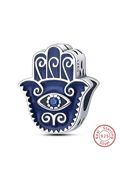 Choice15 PAC049 قلادة فضية أصلية عيار 925 بتصميم عين الشيطان الغامضة ويد فاطمة