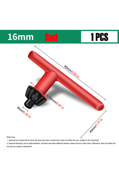Choice1 Red 16mm 1 PCS Hand Electric Drill Chuck Wrench 10/13/16mm Drill Bit ...