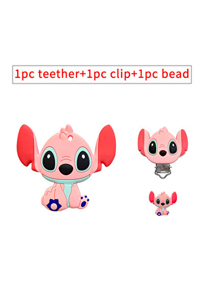 Choice18 3 قطع/مجموعة مشابك عضاضة سيليكون بتصميم بامبي برينسيس، خرز، مشابك سل...