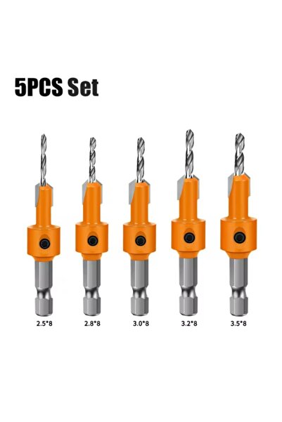 Choice5 5PCS 1-5PCS 8mm Shank HSS Woodworking Countersink Router Bit Screw Ex...