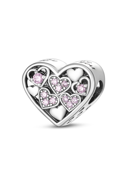 Choice34 KTC238 New IN 925 Sterling Silver Charms Beads Love Heart Pink Charm...
