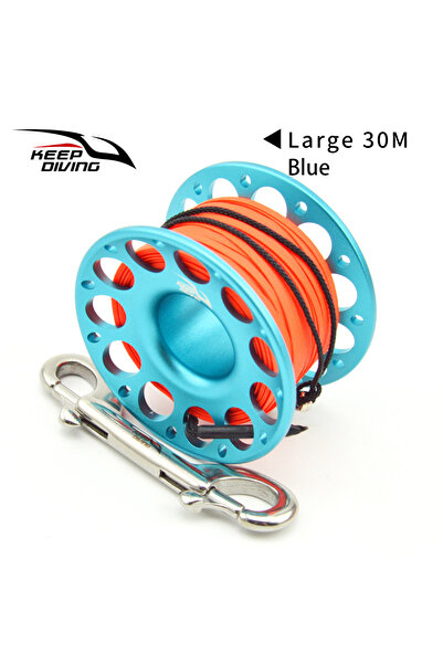 Choice16 بكرة غوص زرقاء بطول 30 مترًا، قطعة واحدة، بكرة من سبائك الألومنيوم ب...