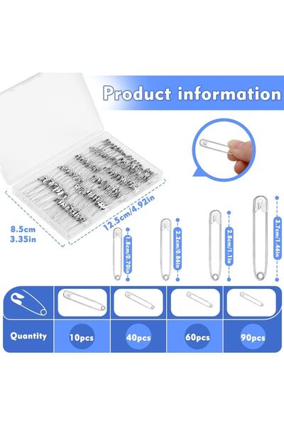 Choice3 200 قطعة من دبابيس الأمان MIUSIE بأحجام متنوعة، دبابيس أمان شديدة الت...