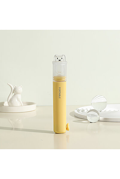 Choice1 طقم فرشاة أسنان ومعجون أسنان صغير الحجم للسفر، أصفر اللون، مناسب للبا...