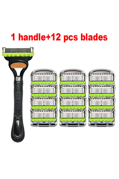 Choice5 ماكينة حلاقة يدوية جديدة خضراء من KVIFO للرجال، بشفرات من 1 و12 طبقة،...