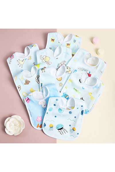 Choice6 ١٠ قطع زرقاء عشوائية، ٤/٦/٨/١٠ قطع عشوائية من مرايل الأطفال قطن المقا...