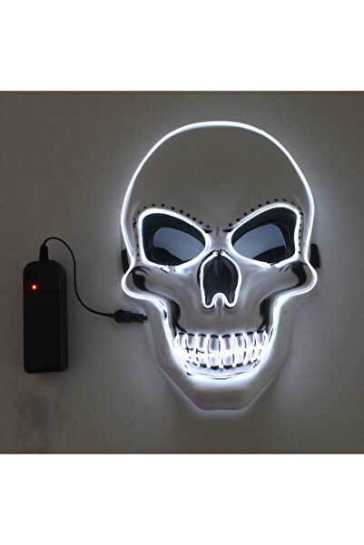 Choice5 WHITE Halloween Horror Skull Mask LED Cold Light Mask LED Halloween M...