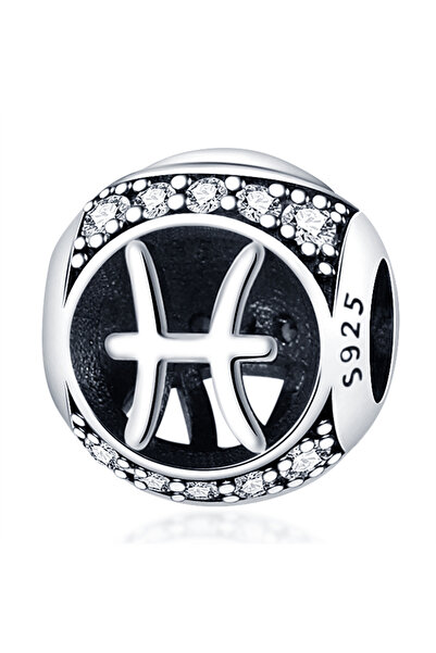 Choice1 خرزة بانداش برج الحوت، فضة أصلية عيار 925، لونها فضي، تحتوي على 12 خر...