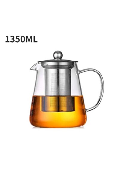 Choice4 إبريق شاي زجاجي مقاوم للحرارة سعة 1350 مل، مصنوع من زجاج البوروسيليكا...