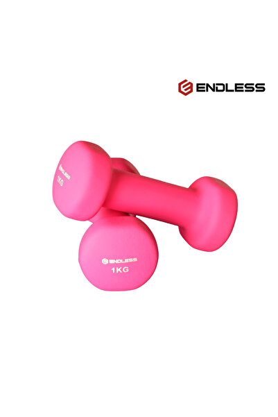 Endless Neoprene Coated Fixed Dumbbell for Gym Exercises | Pair of 1 Kg | Mat...
