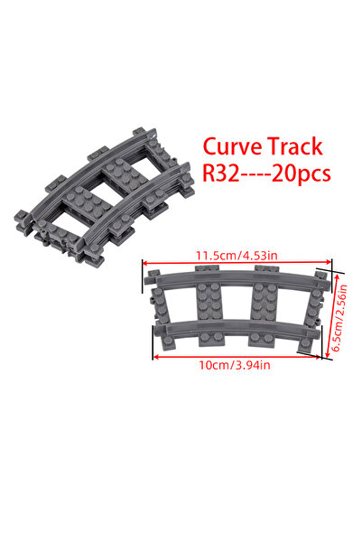 Choice6 R32-20 قطعة، 20 قطعة من مكعبات بناء قطار المدينة، قطع بناء مرنة، مسار...