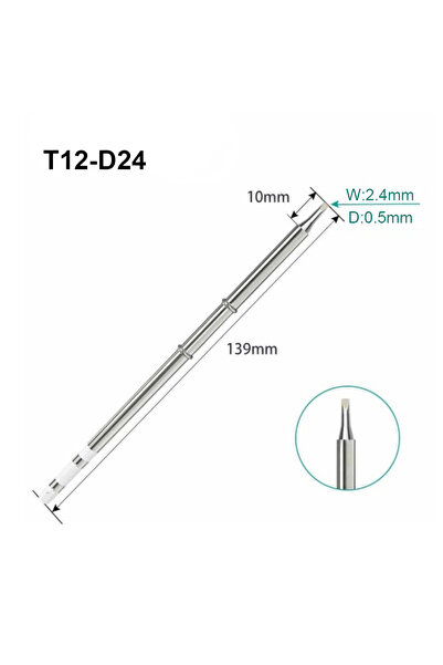 Choice6 مكواة لحام T12-D24 من سلسلة رؤوس T12 لمحطات اللحام Hakko FX951 STC ST...