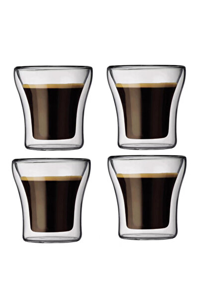 Choice7 101-200ml 100ML-4Pcs 100/200/250ML Simple Double-layer Glass Cup Heat...