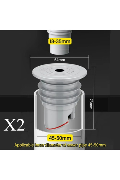 Choice6 45-50mm-2pcs New Sealing Cover for Washing Machine Sink Sewers Bathro...