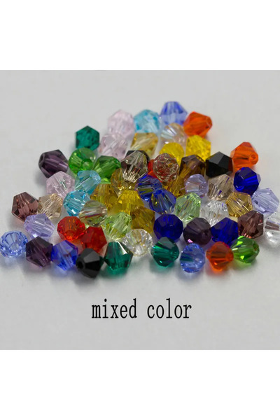 Choice10 12 200 قطعة من خرز الكريستال الزجاجي ثنائي المخروط 4 مم، لوازم صنع ا...
