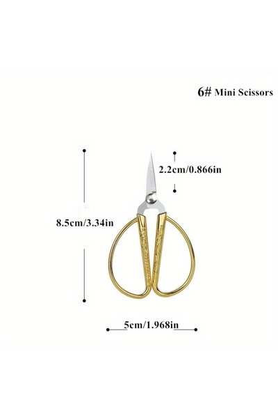 Choice5 مقص من النوع 6، قطعة واحدة، مصنوع من الفولاذ المقاوم للصدأ، ذهبي اللو...