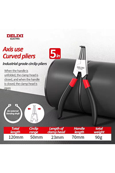 Choice3 DHGS705WQ DELIXI ELECTRIC 5-Inch Internal/External Circlip Pliers wit...