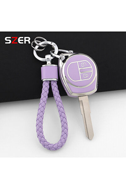 Choice1 طقم غطاء مفتاح السيارة الجديد المصنوع من مادة TPU باللون الأرجواني، م...