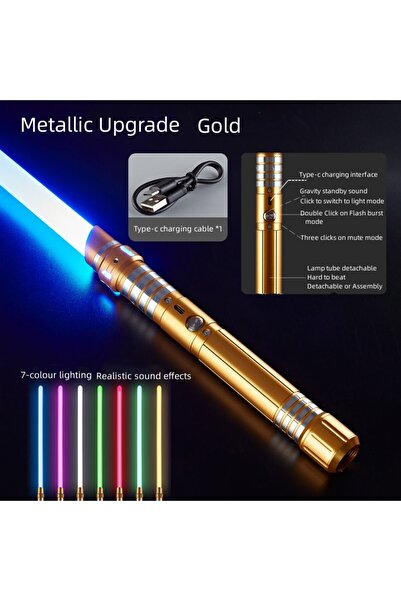 Choice4 سيف ضوئي معدني 2 في 1، مقاس واحد، قطعة واحدة، ذهبي 08، إصدار مطور من ...