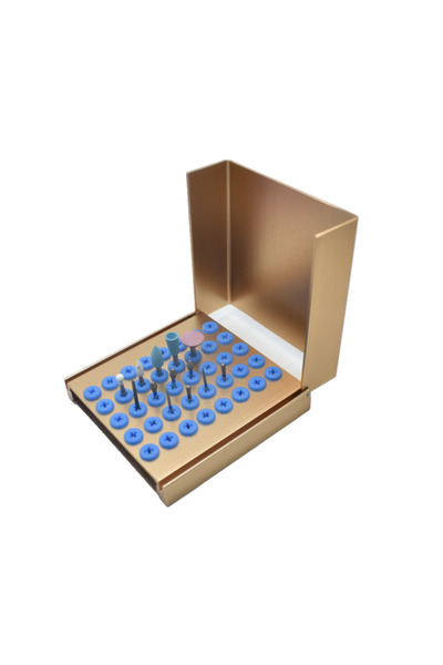 choice2 حامل تنظيف أسنان ذهبي اللون، قطعة واحدة، 40 فتحة، معقم أوتوماتيكي، من...