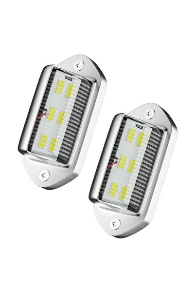 Choice 2 Pcs Silver 2PCS 6 LED Car License Number Plate Light For SUV Truck T...