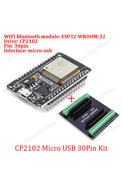 Choice4 مجموعة CP2102 microUSB، لوحة تطوير ESP32، لوحة توصيل 30 دبوس، واي فاي...