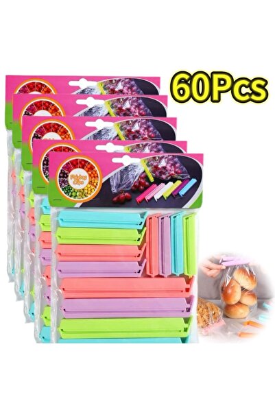 Choice 60 قطعة (12 قطعة/مجموعة) مشابك إغلاق أكياس تخزين الطعام المحمولة، ملحق...