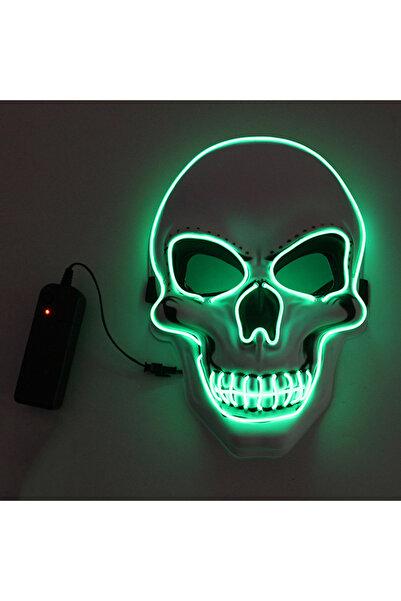 Choice3 green Halloween Horror Skull Mask LED Cold Light Mask LED Halloween M...