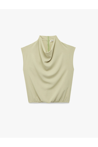 Koton Bluză fără mâneci din țesătură Aerobin cu guler drapat