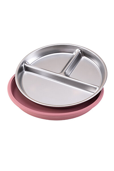 Choice9 10-powder rose Color Kids 1PCS Stainless Steel Plate Detachable Sucti...