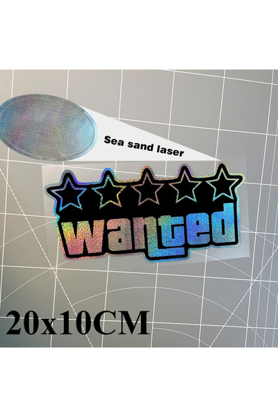 Choice5 ملصقات دراجة نارية مقاومة للماء بتصميم "مطلوب خمس نجوم" (HS-WANT3) - ...