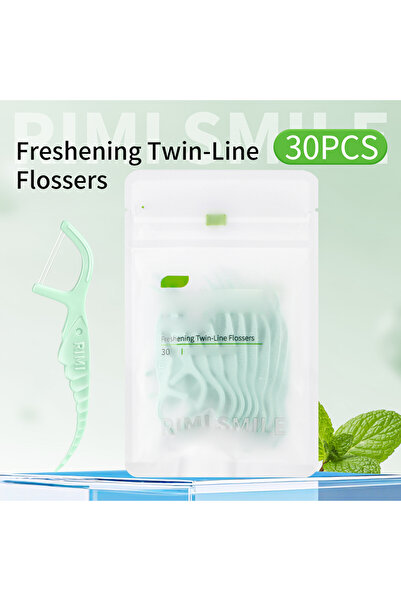 Choice3 30 قطعة من خيط تنظيف الأسنان مزدوج (ريمي سمايل) بنكهة النعناع - يزيل ...