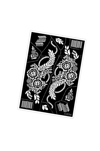 choice2 استنسل قابل لإعادة الاستخدام S3534 لتصميم زهرة الحناء، قالب وشم للنساء