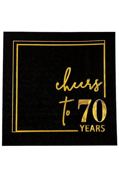 Choice3 مناديل كوكتيل "70 عامًا من السعادة" - عبوة من 50 منديل - 3 طبقات - من...