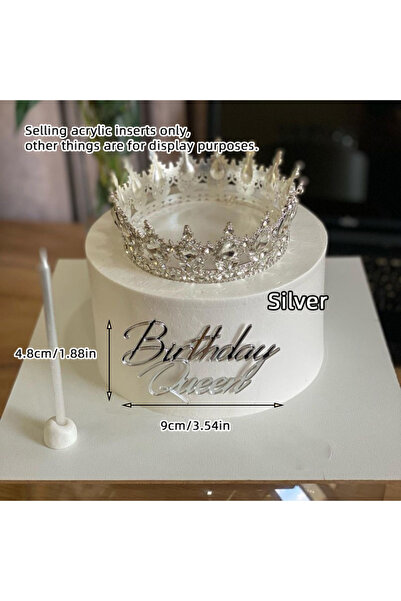 Choice1 1pc G Cake Topper Acrylic Happy Birthday Queen Princess Suitable for ...