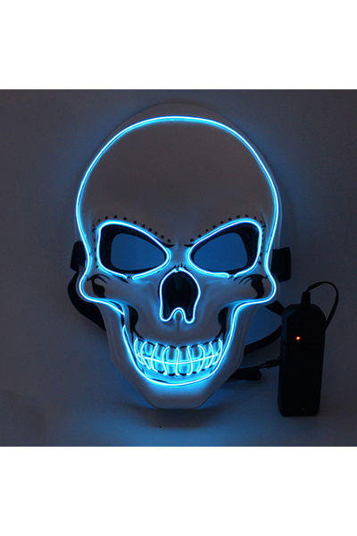 Choice4 Blue Halloween Horror Skull Mask LED Cold Light Mask LED Halloween Ma...