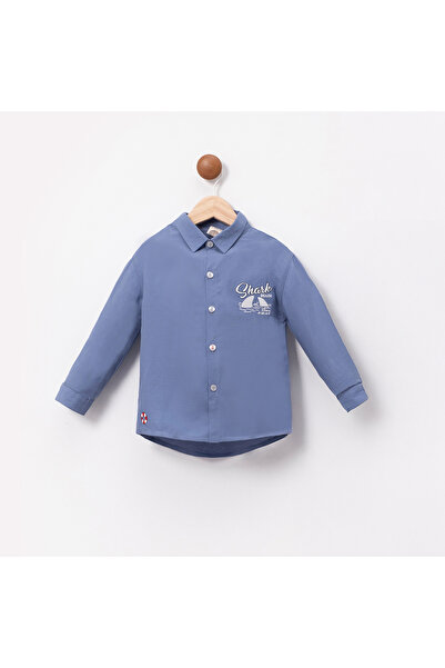 Coolimino Boys' Cotton Shirt Blue