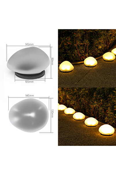 Choice مصباحان شمسيان من XIWANGFIRE، بإضاءة دافئة على شكل حصى، مصنوعان من الز...