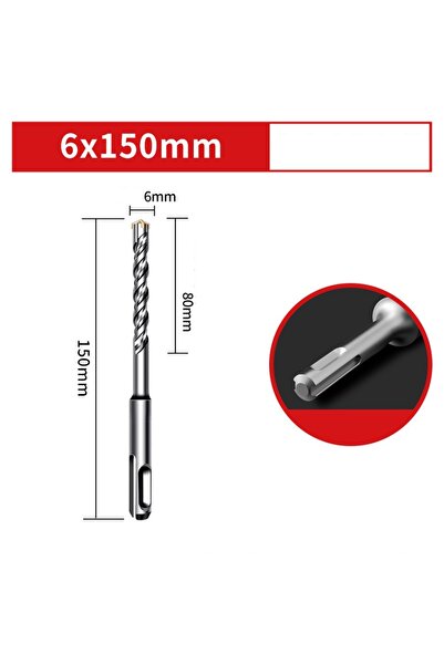 Choice8 6x150mm 110/150/200mm Electric Hammer Drill Bits Cross Type Tungsten ...