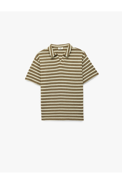 Koton Μπλουζάκι με κοντό μανίκι, γιακά πόλο και ρίγες