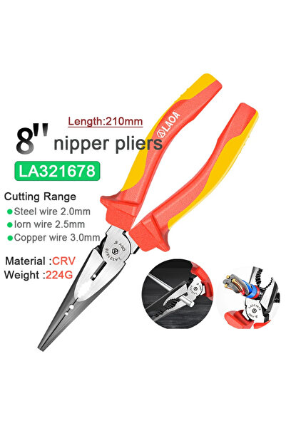 Choice6 قاطعة أسلاك كهربائية LA321678 LAOA VDE، مقاسات 6 و7 و8 بوصات، معزولة،...