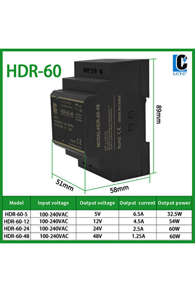 Choice18 مزود طاقة تبديل HDR-60 LCTC HDR بجهد 24 فولت، بقدرة 15 واط، 30 واط، ...