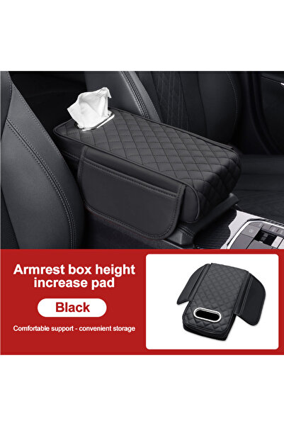 Choice6 غطاء حماية صندوق مسند ذراع السيارة Kebidumei الأسود المُطوّر، مع غطاء...