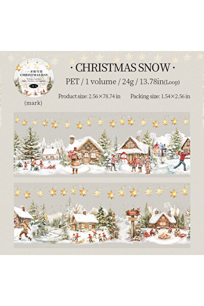 Choice1 D 65mm * 2m/roll Christmas Eve Series PET Sticker Creative DIY Handma...