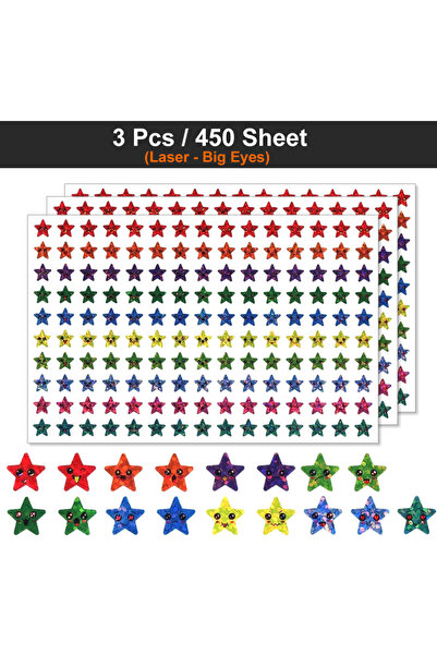 Choice7 ملصقات بيضاء من 450 إلى 3000 ورقة، تتضمن نجومًا ووجوهًا سعيدة، تُستخد...